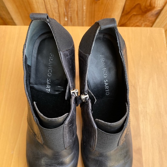 Franco Sarto Side Zipper Tinker, Genuine Leather, Stretch Black Booties, Size 8M - Picture 3 of 10